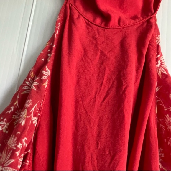 Ale by Alessandra Elegant Red Floral Women's Jumpsuit ruffle neckline size large - Picture 8 of 10